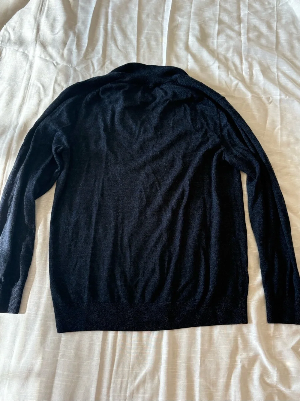 Fairlane 100% Merino Wool Navy Blue Men’s Quarter Zip Sweater Size XL